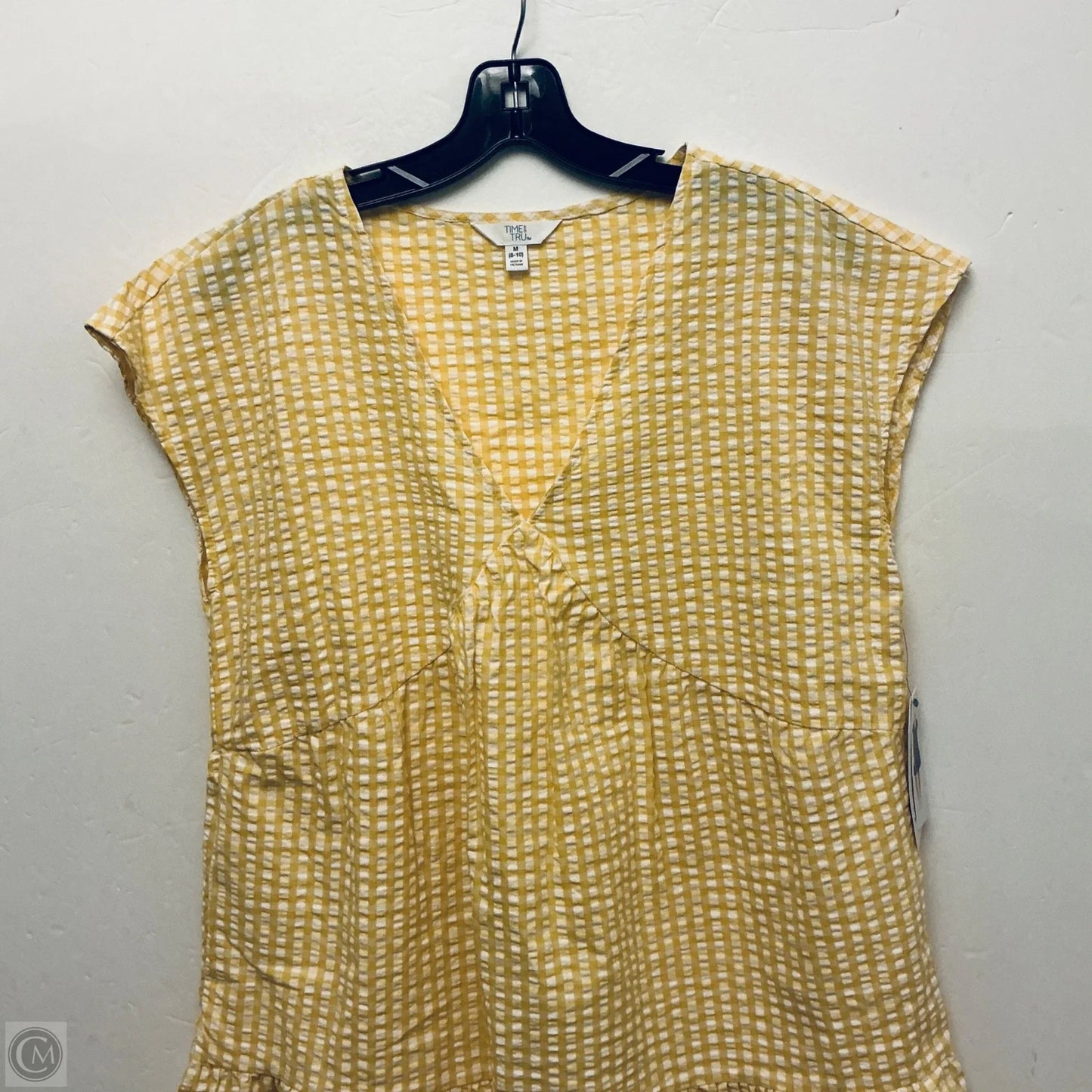 Dress Casual Short By Time And Tru In Yellow, Size: M