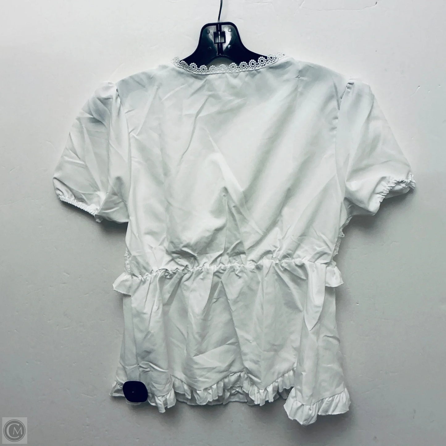 Top Short Sleeve By Shein In White, Size: M