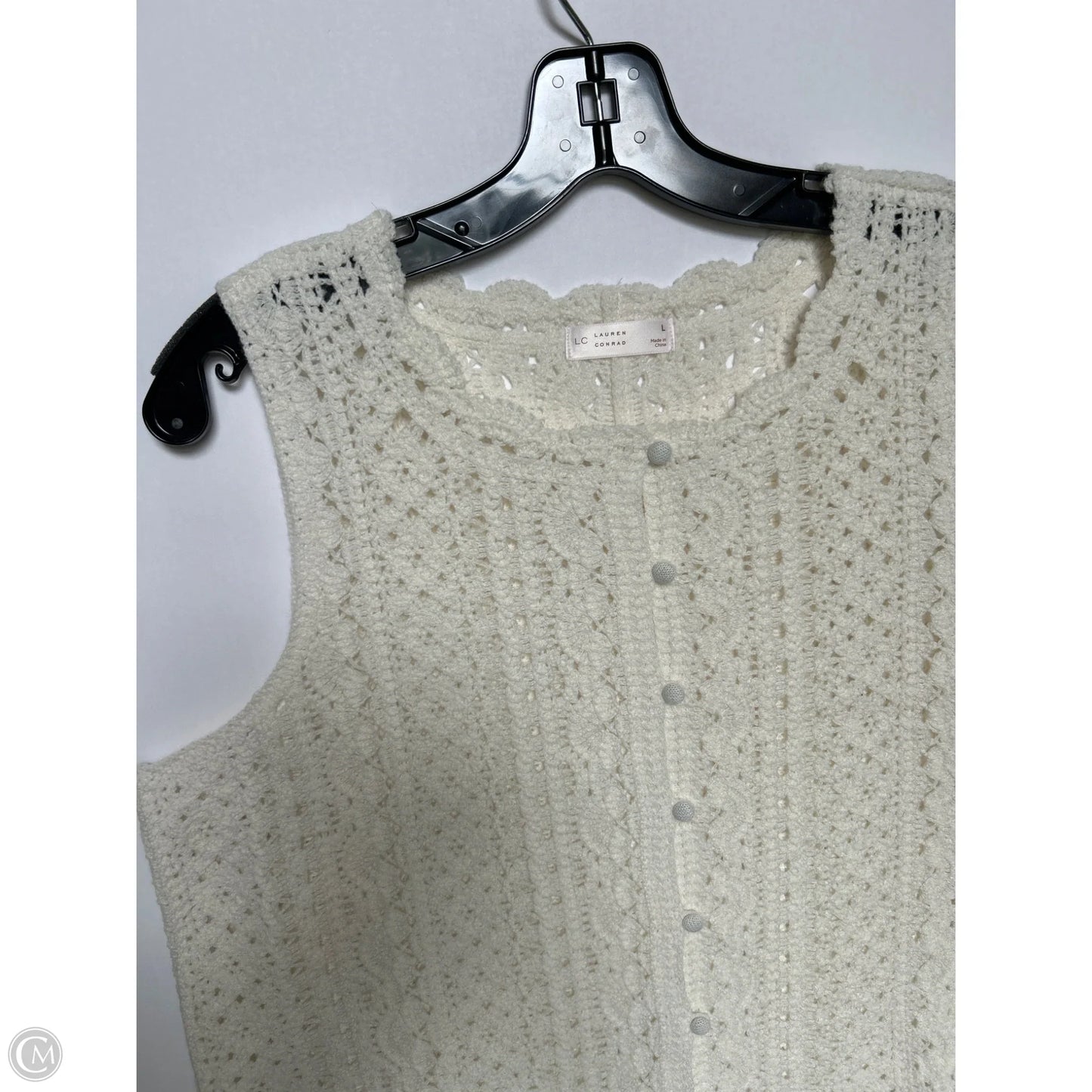 Top Sleeveless By Lc Lauren Conrad In Cream, Size: L