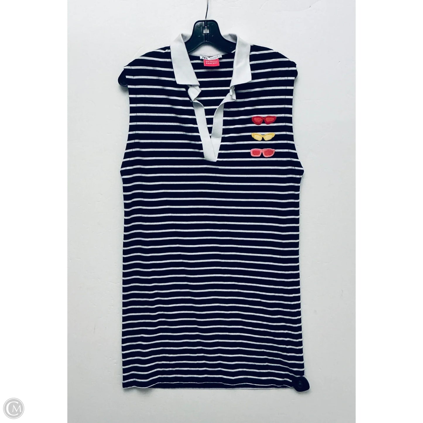 Dress Casual Short By Zara In Striped Pattern, Size: S