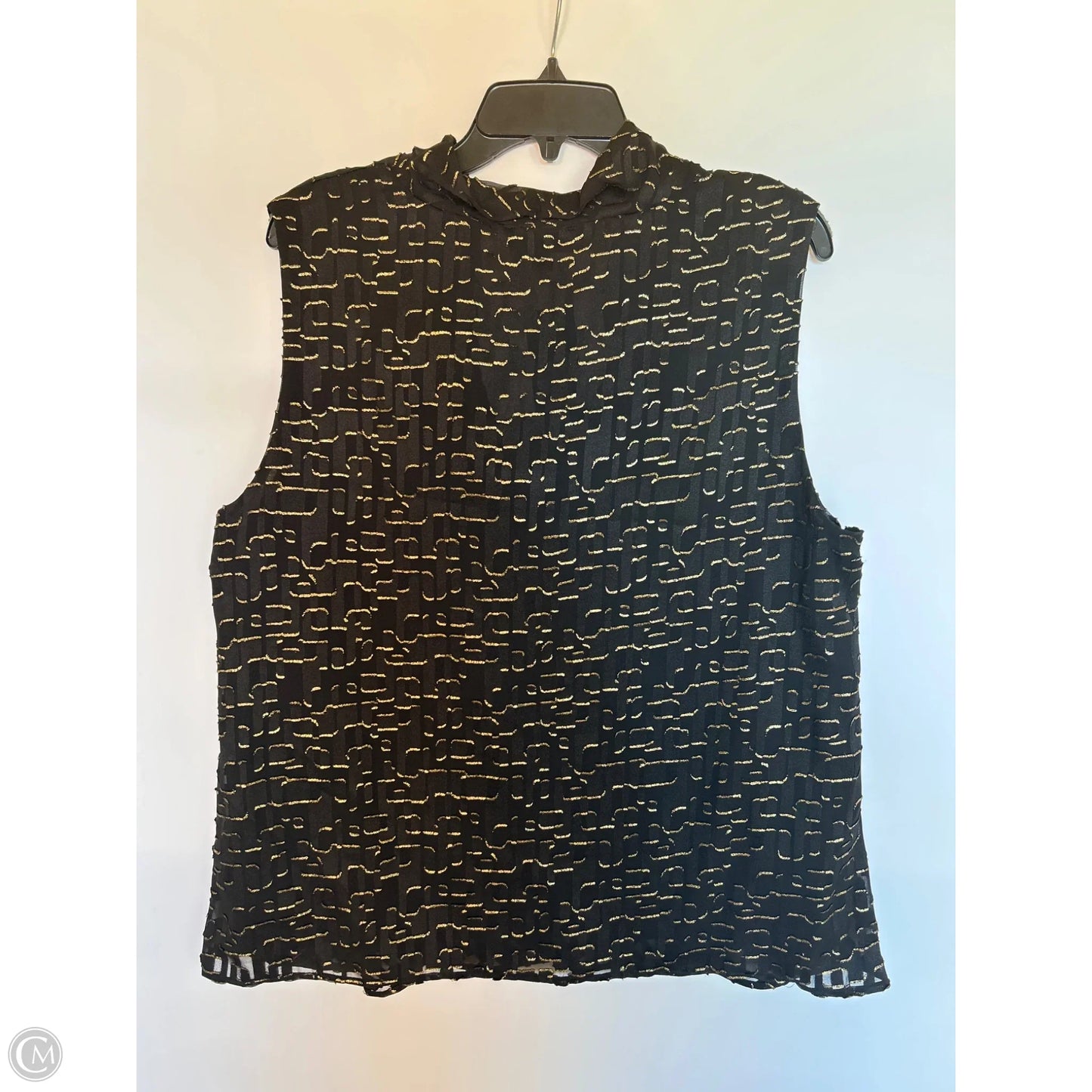 Top Sleeveless By Donna Karan In Black, Size: Xl