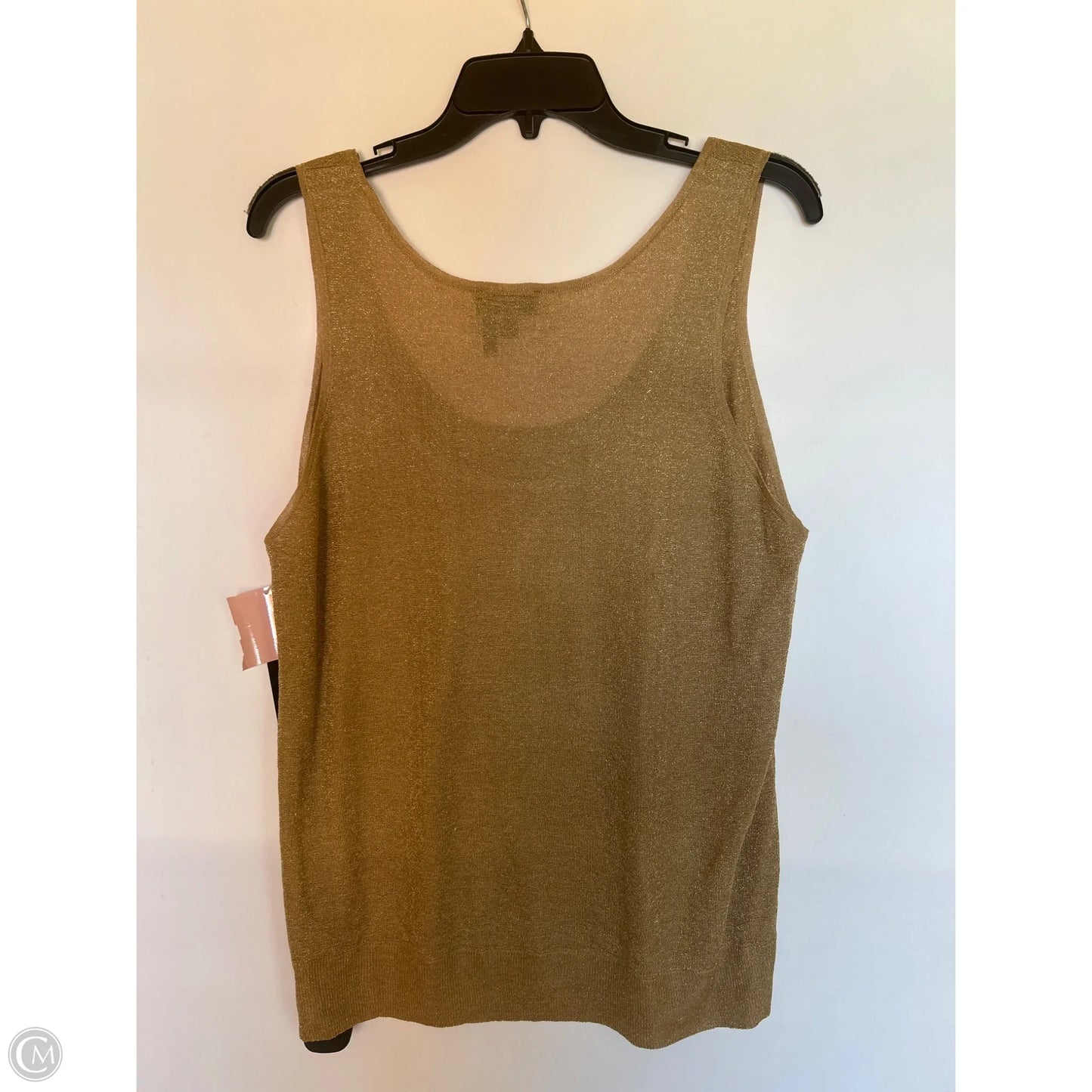 Top Sleeveless By Donna Karan In Gold, Size: Xl