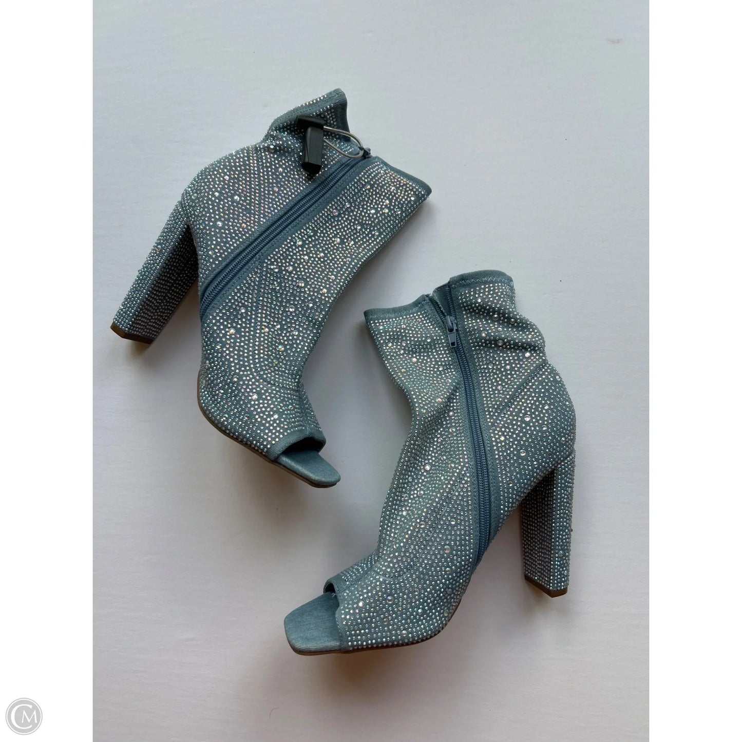 Shoes Heels Block By Clothes Mentor In Blue Denim, Size: 9.5