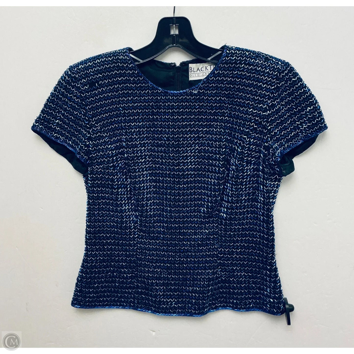Top Short Sleeve By Oleg Cassini In Blue, Size: 4