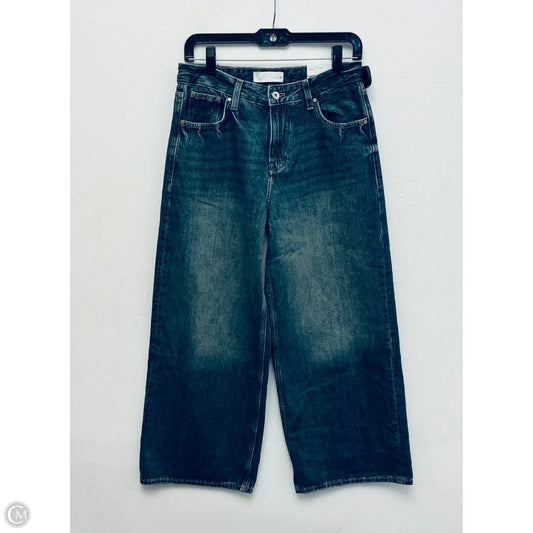 Jeans Wide Leg By Zara In Blue Denim, Size: 4