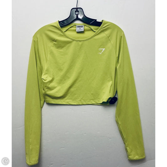 Athletic Top Long Sleeve Collar By Gym Shark In Yellow, Size: M