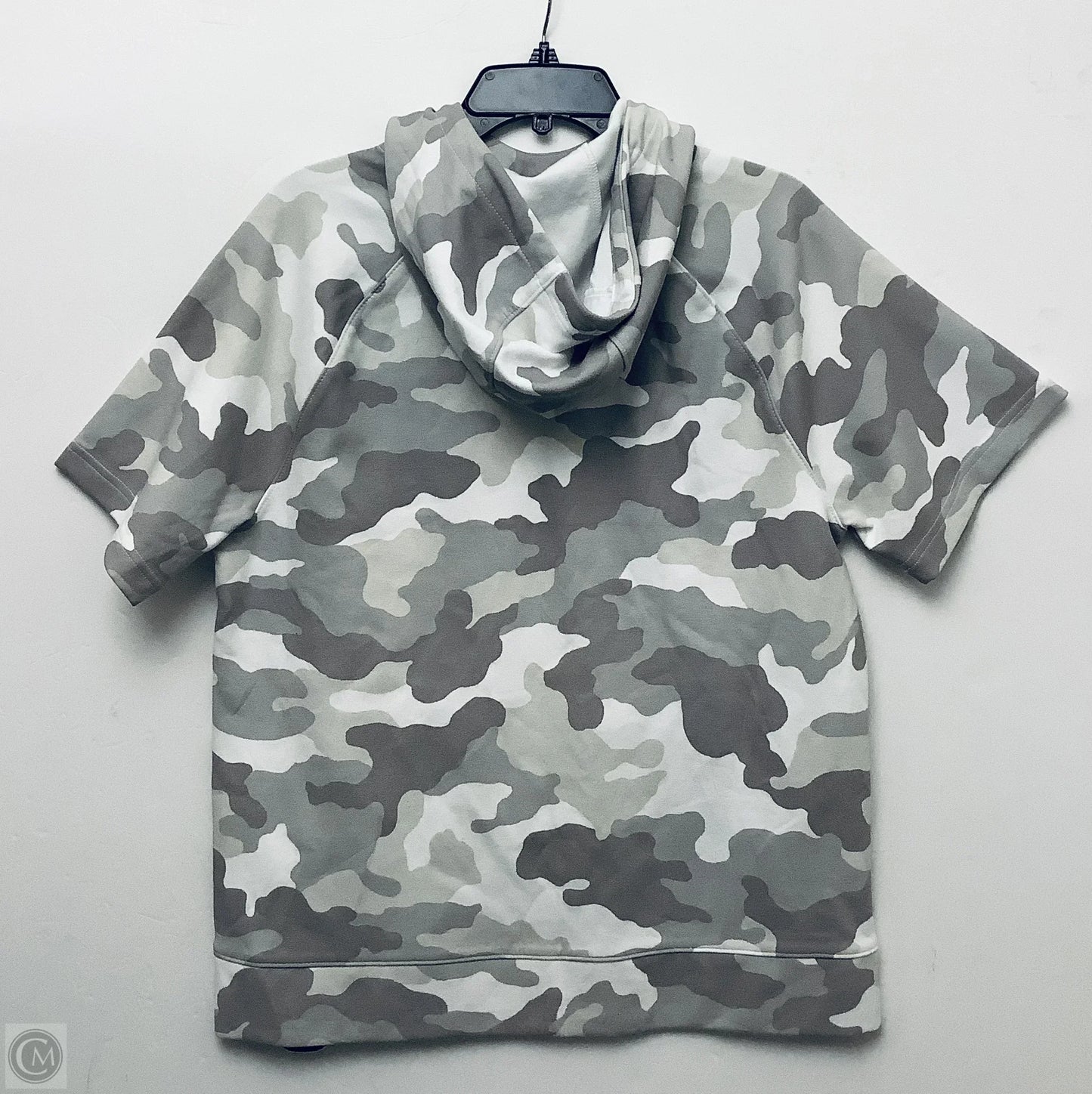 Sweatshirt Hoodie By Old Navy In Grey & White, Size: M