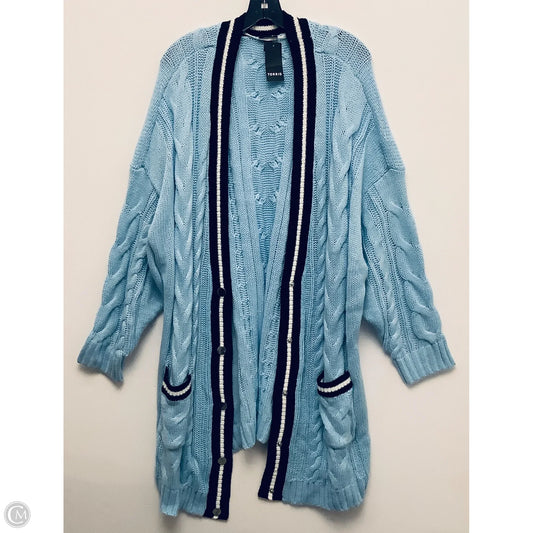 Sweater Cardigan By Torrid In Blue, Size: 4x