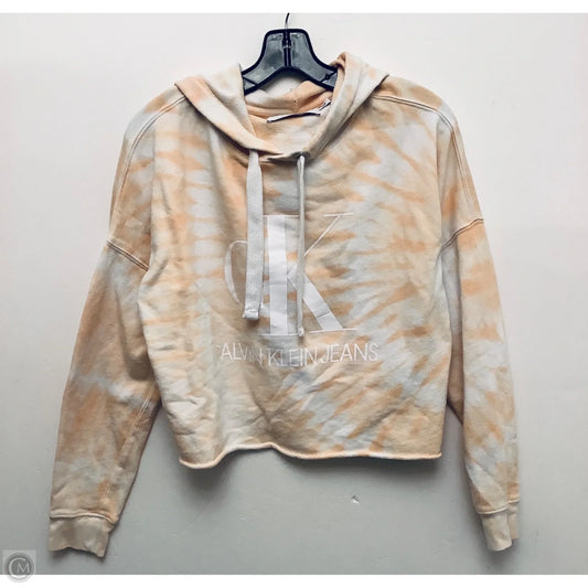 Sweatshirt Hoodie By Calvin Klein In Tie Dye Print, Size: S