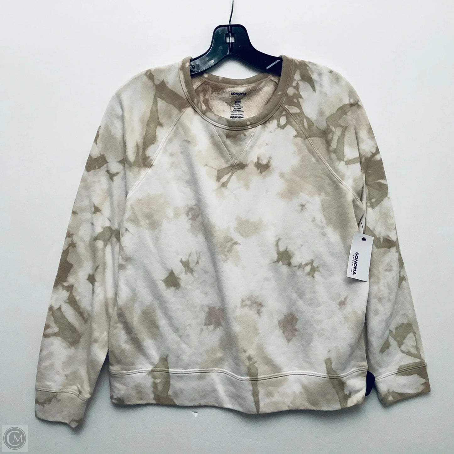 Sweatshirt Crewneck By Sonoma In Tan & White, Size: Mp