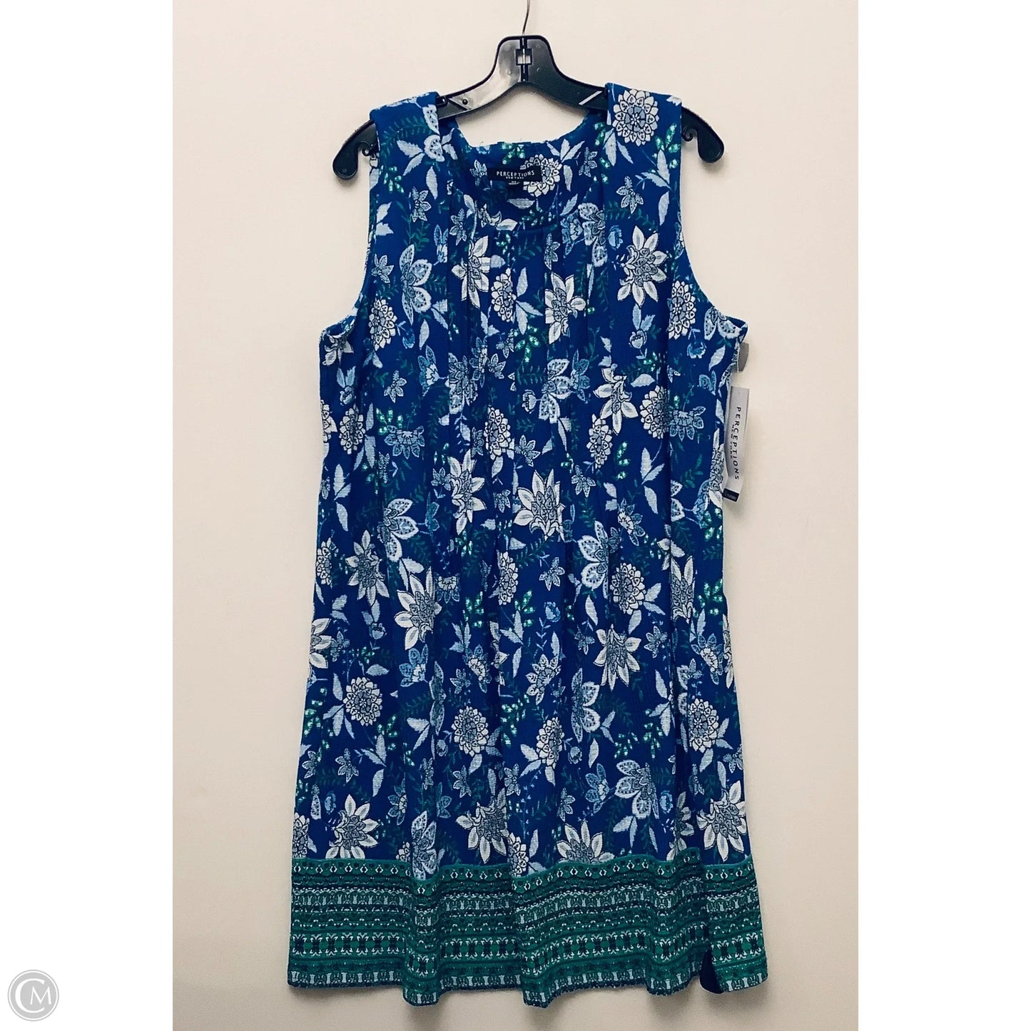 Dress Casual Midi By Perceptions In Blue, Size: Xl