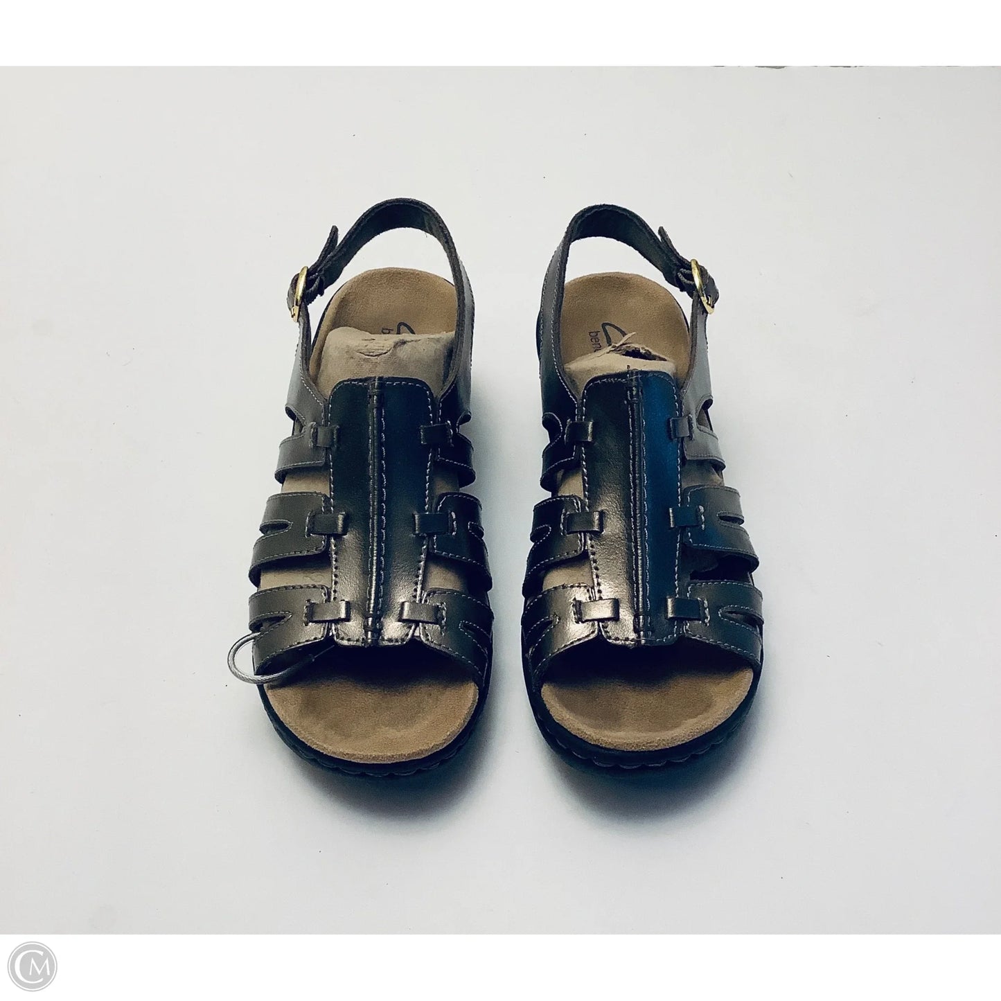 Sandals Heels Wedge By Clarks In Bronze, Size: 7.5