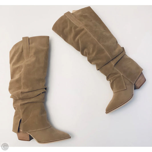 Boots Knee Heels By Cmc In Tan, Size: 6