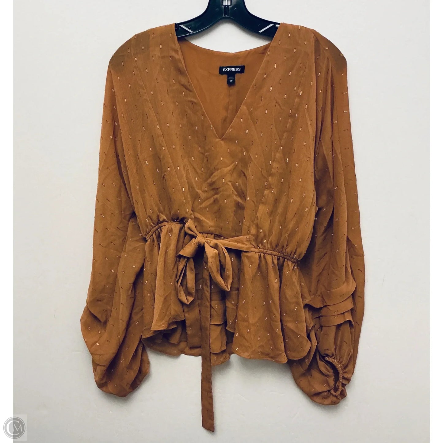 Top Long Sleeve By Express In Brown, Size: M