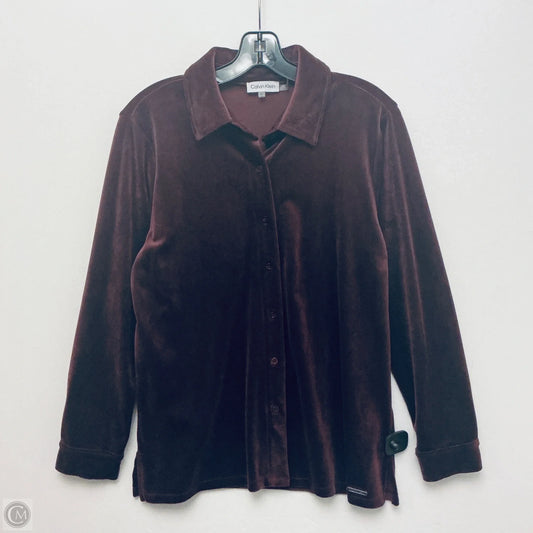 Top Long Sleeve By Calvin Klein In Purple, Size: S