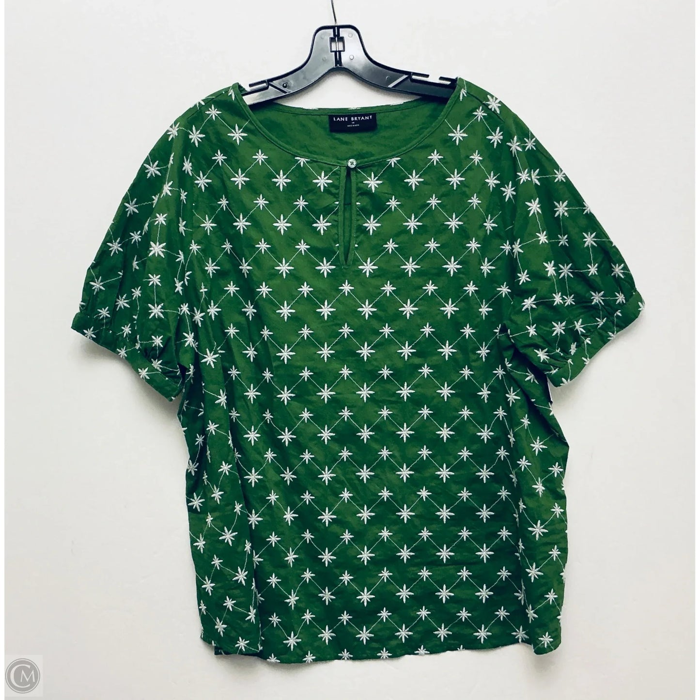 Top Short Sleeve By Lane Bryant In Green, Size: Xl
