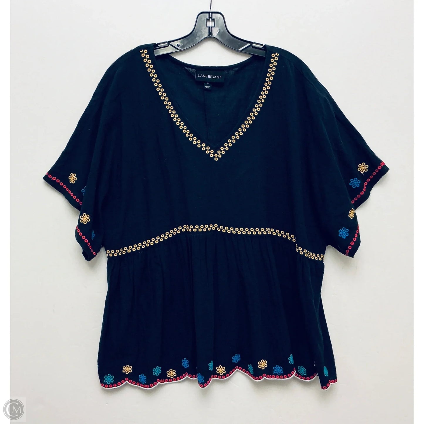 Top Short Sleeve By Lane Bryant In Navy, Size: Xl