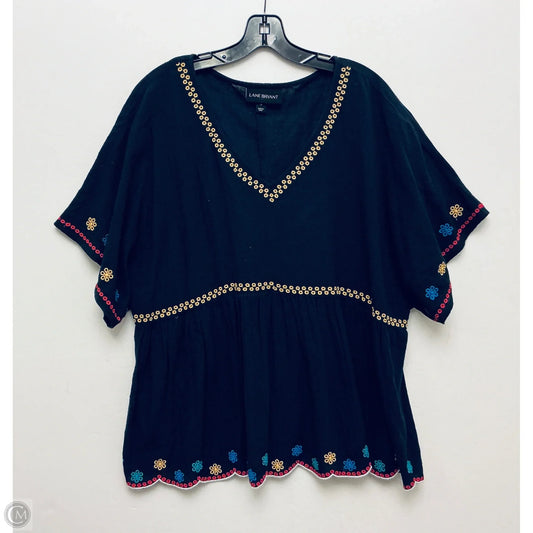 Top Short Sleeve By Lane Bryant In Navy, Size: Xl