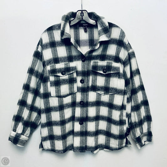 Jacket Shirt By Forever 21 In Plaid Pattern, Size: M