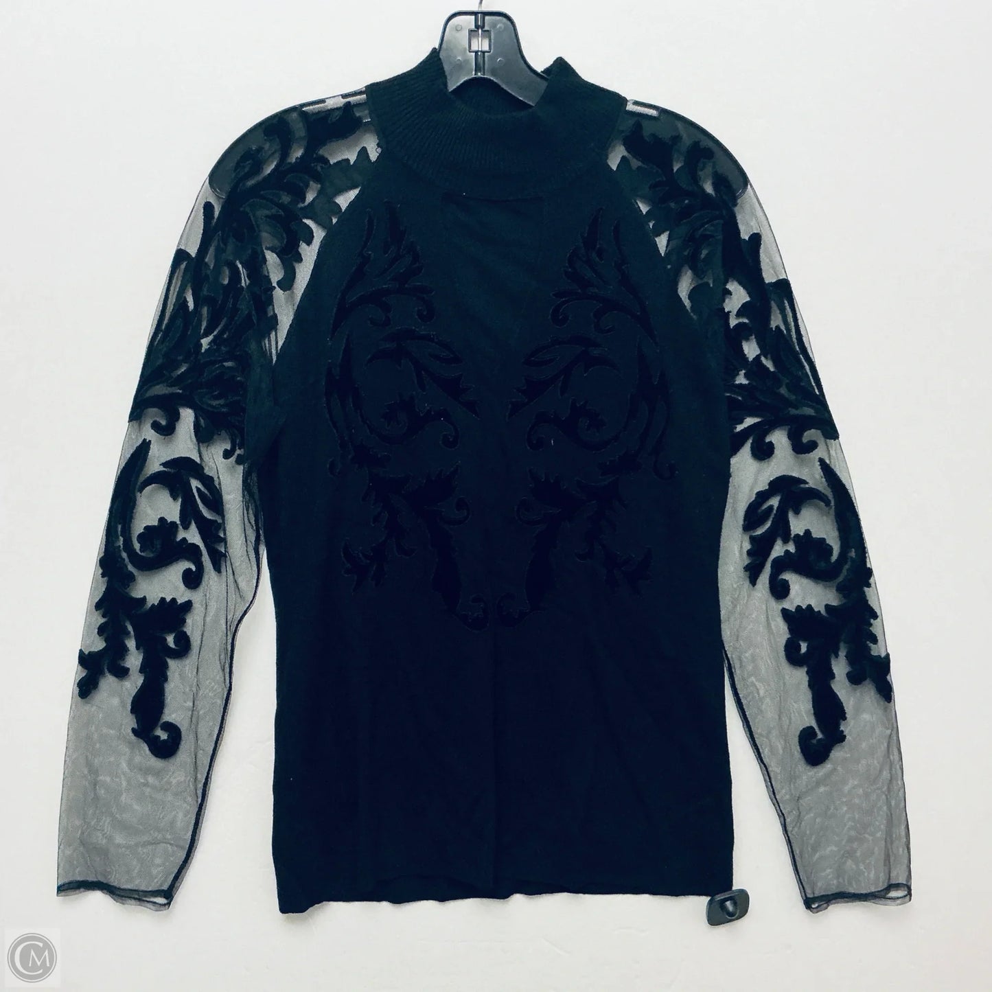 Top Long Sleeve By Inc In Black, Size: 1x