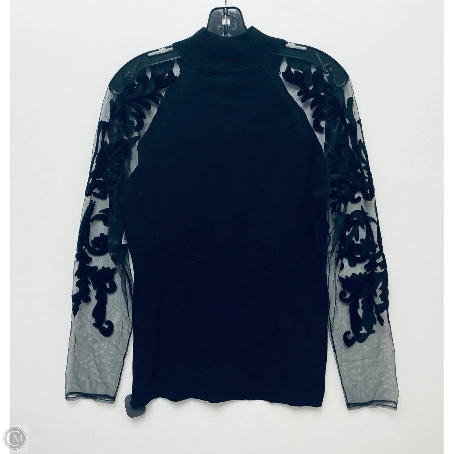 Top Long Sleeve By Inc In Black, Size: 1x