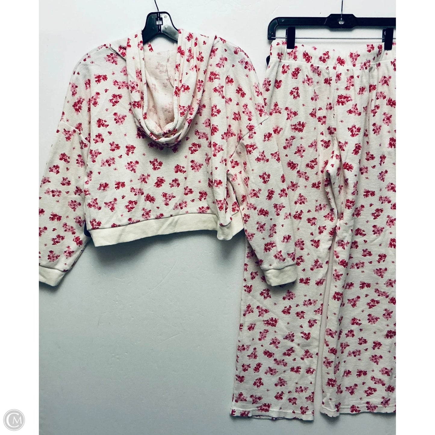 Lounge Set Pants By Olive And Oak In Pink & White, Size: Xs