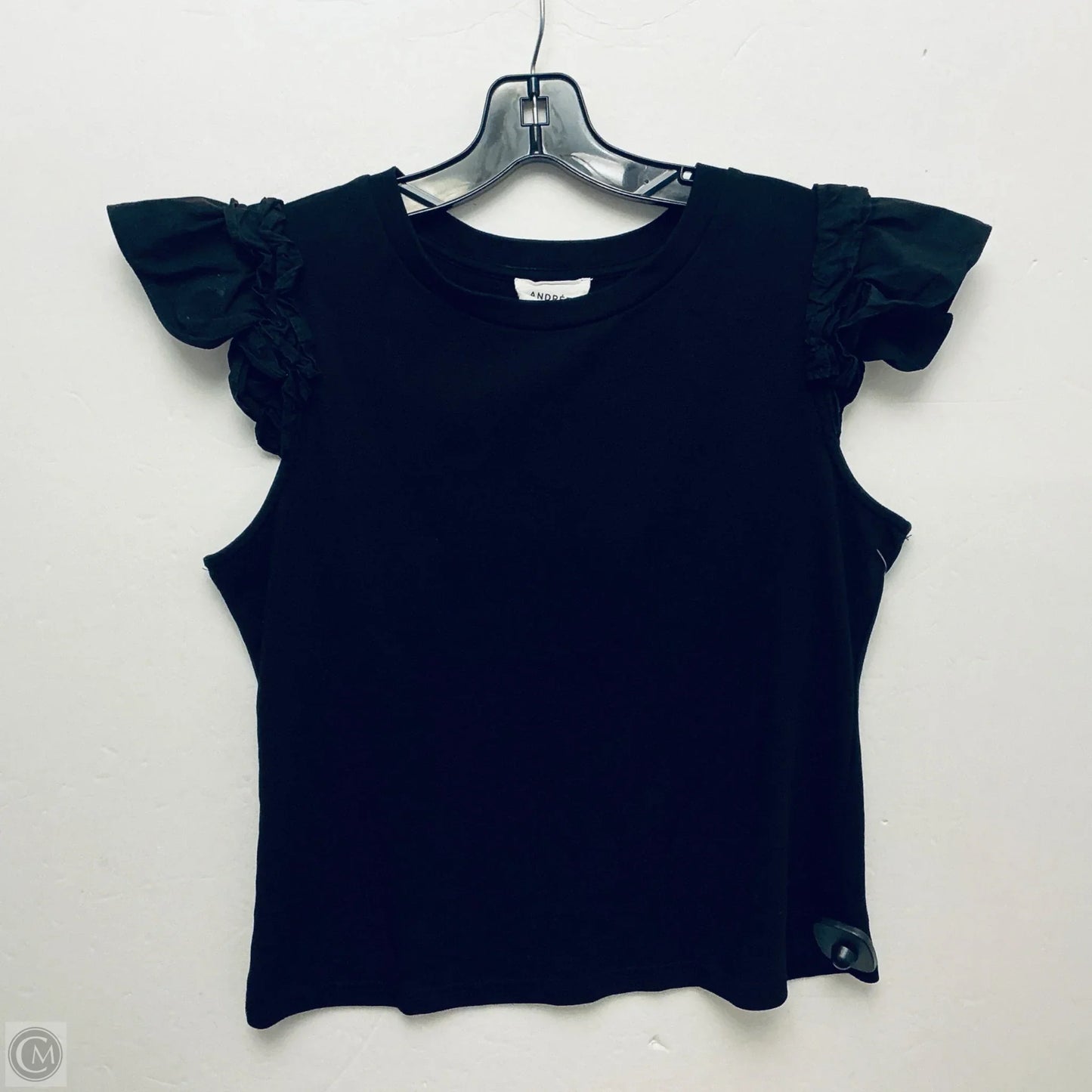 Top Short Sleeve By Andree By Unit In Black, Size: S