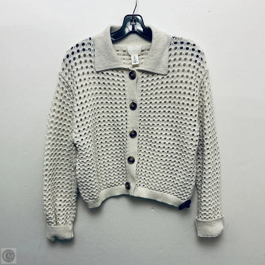 Sweater Cardigan By H&m In Cream, Size: S