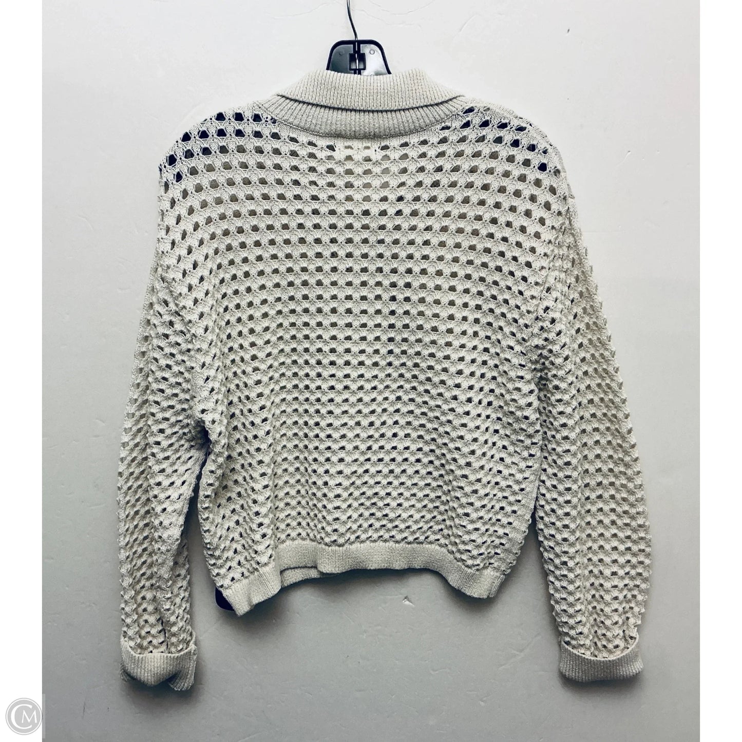 Sweater Cardigan By H&m In Cream, Size: S