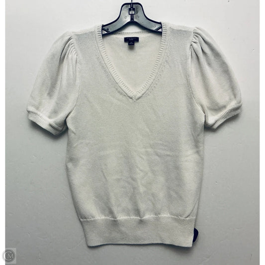 Top Short Sleeve By Ann Taylor In Cream, Size: Mp