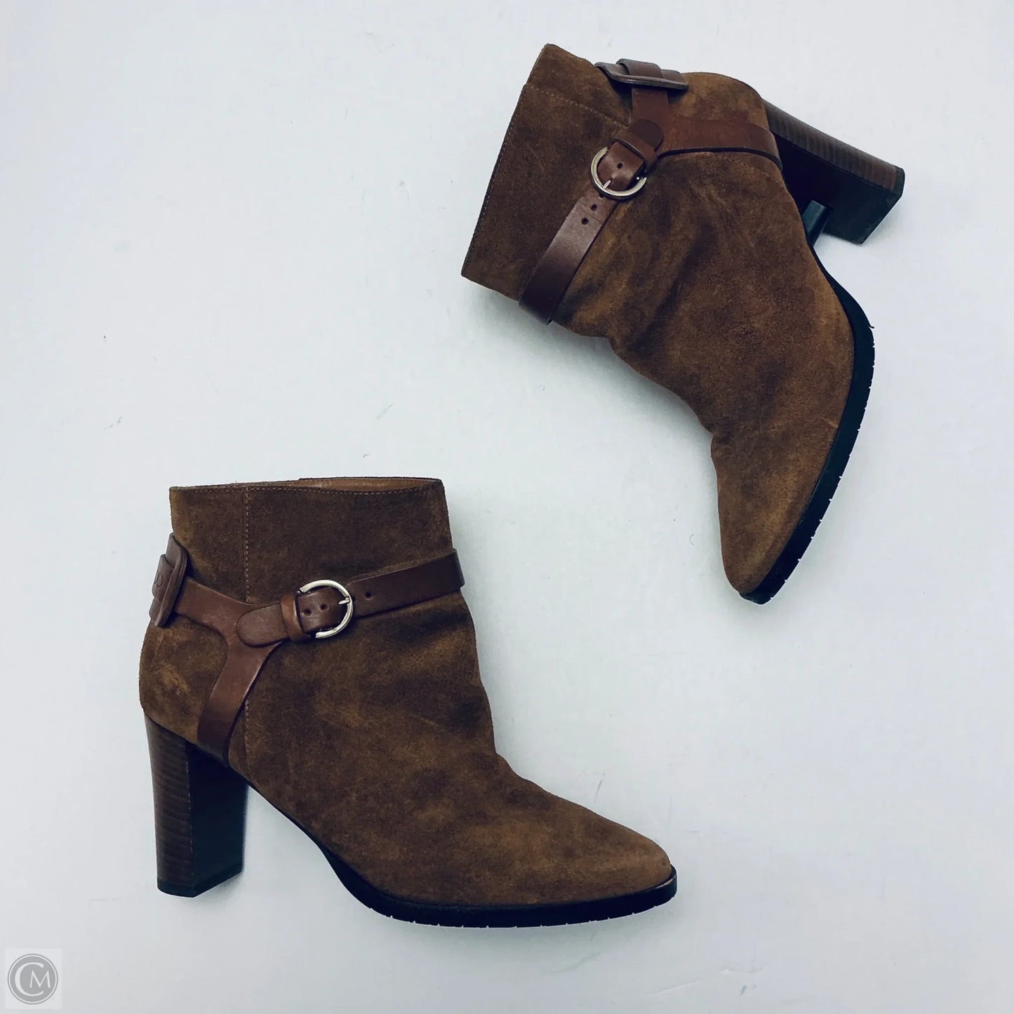 Boots Luxury Designer By Jimmy Choo In Brown, Size: 8.5