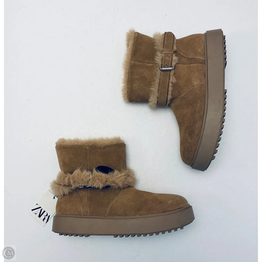 Boots Ankle Flats By Zara In Tan, Size: 9