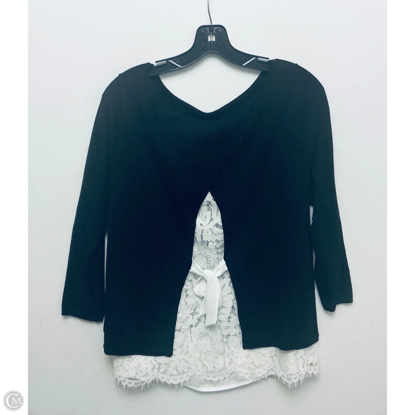 Top Long Sleeve By White House Black Market In Black & White, Size: M