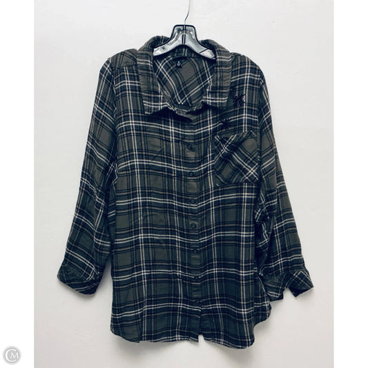 Top Long Sleeve By Torrid In Plaid Pattern, Size: 6