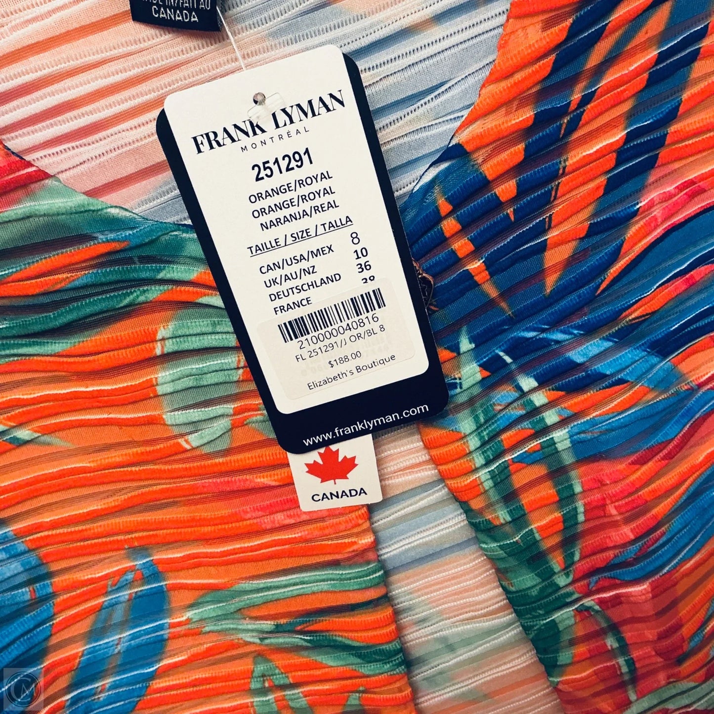 Blazer By Frank Lyman In Orange, Size: M