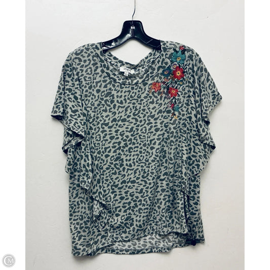 Top Short Sleeve By Umgee In Grey, Size: L