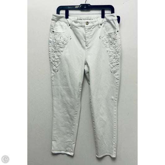 Jeans Cropped By Chicos In White Denim, Size: 12