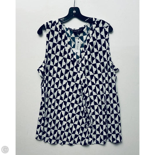Top Sleeveless By Lane Bryant In Blue & Cream, Size: 2x
