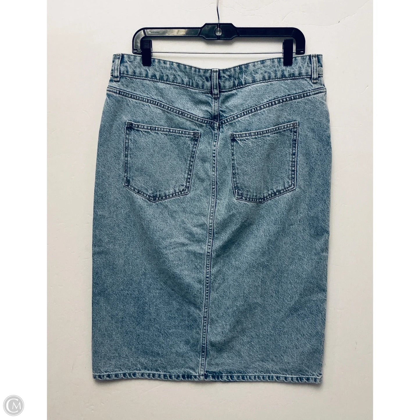 Skirt Midi By H&m In Blue Denim, Size: 12