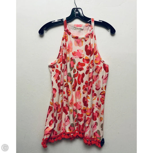Top Sleeveless By Southern Stitch In Pink & White, Size: M