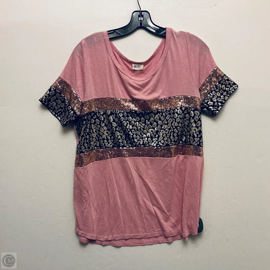 Top Short Sleeve By Bibi In Pink, Size: M