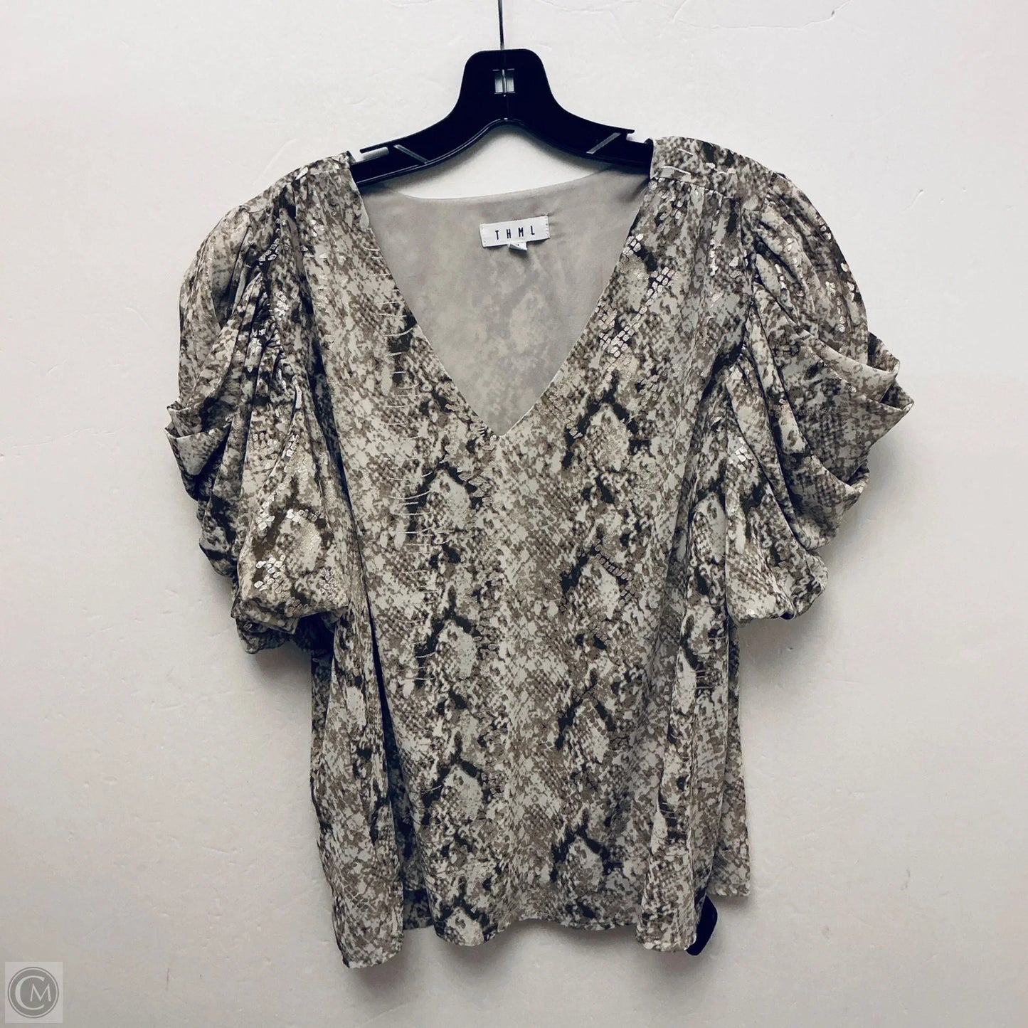 Top Short Sleeve By Thml In Gold, Size: Xl