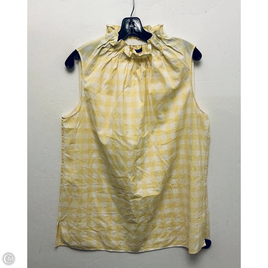 Top Sleeveless Designer By Lafayette 148 In Yellow, Size: M