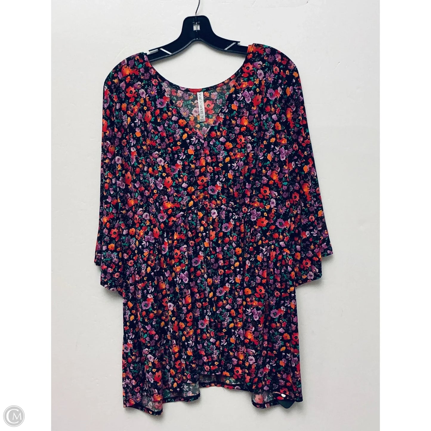 Top Short Sleeve By Dear Scarlett In Floral Print, Size: 3x