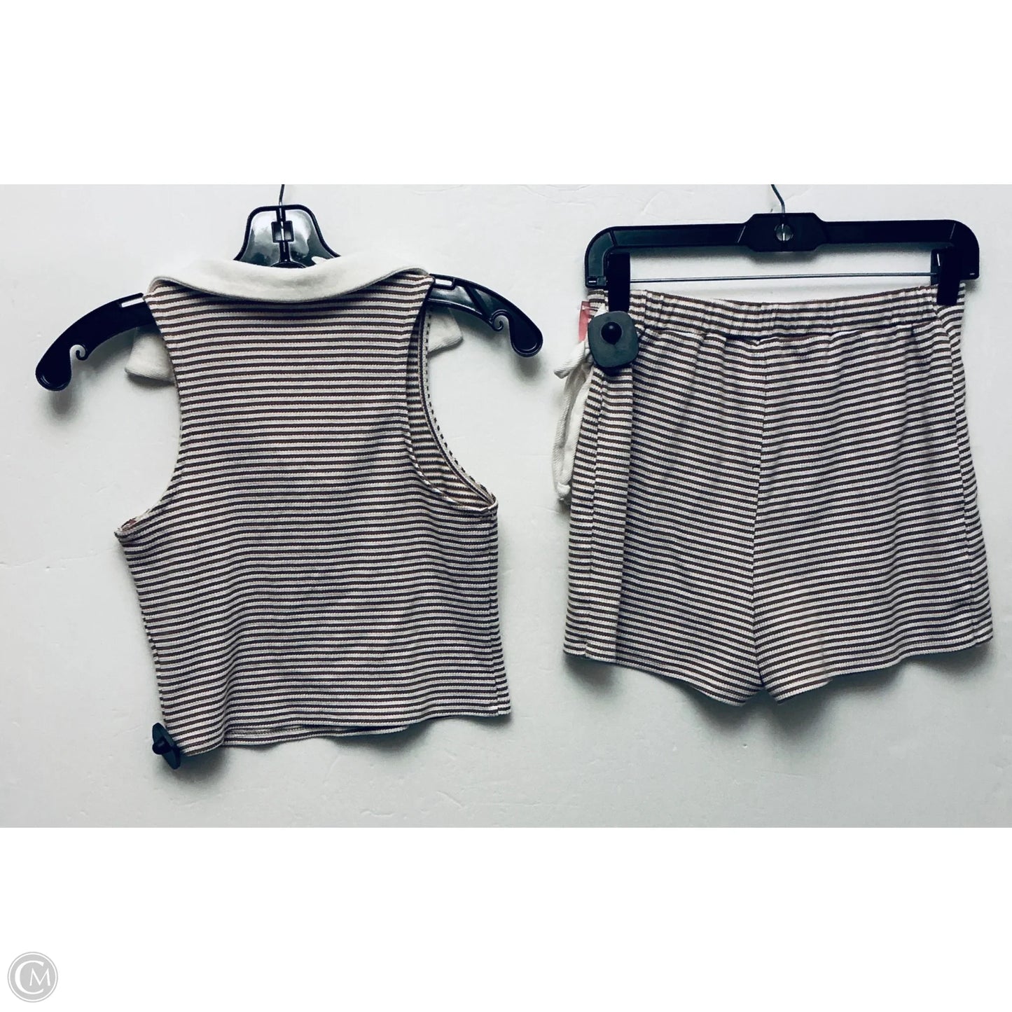 Shorts Set By Kirious In Striped Pattern, Size: S