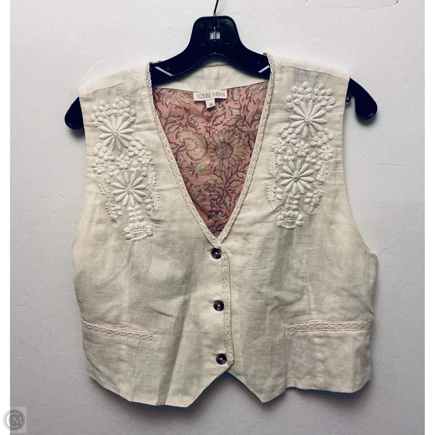 Vest Other By Clothes Mentor In Cream, Size: S