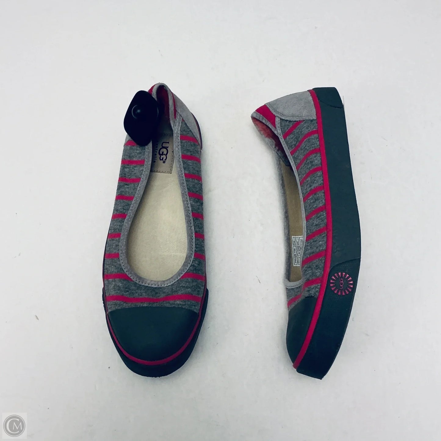 Shoes Designer By Ugg In Grey & Pink, Size: 9.5