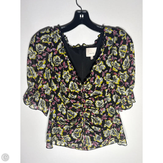 Top Short Sleeve By Cinc A Sept In Floral Print, Size: S