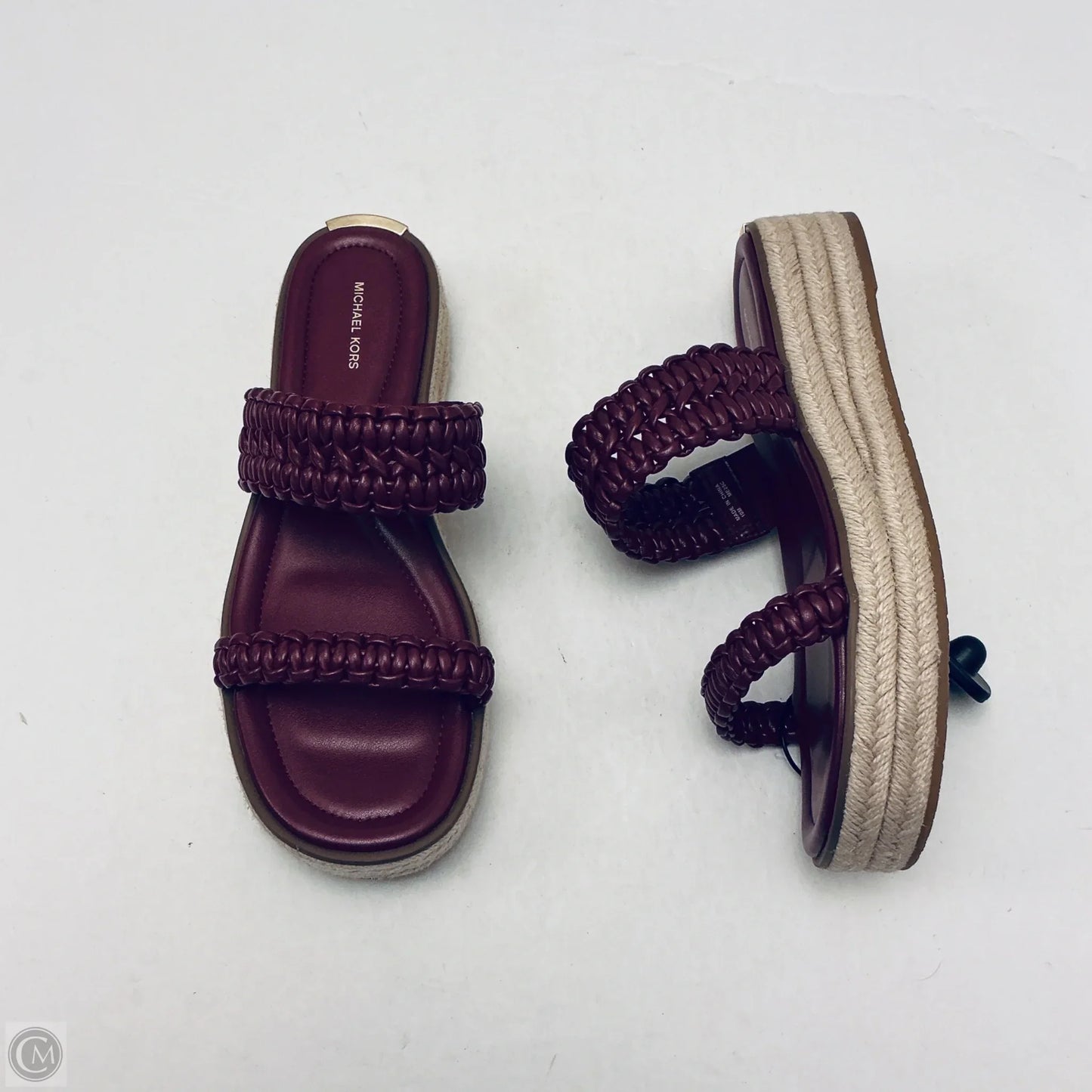 Sandals Designer By Michael Kors In Maroon, Size: 10