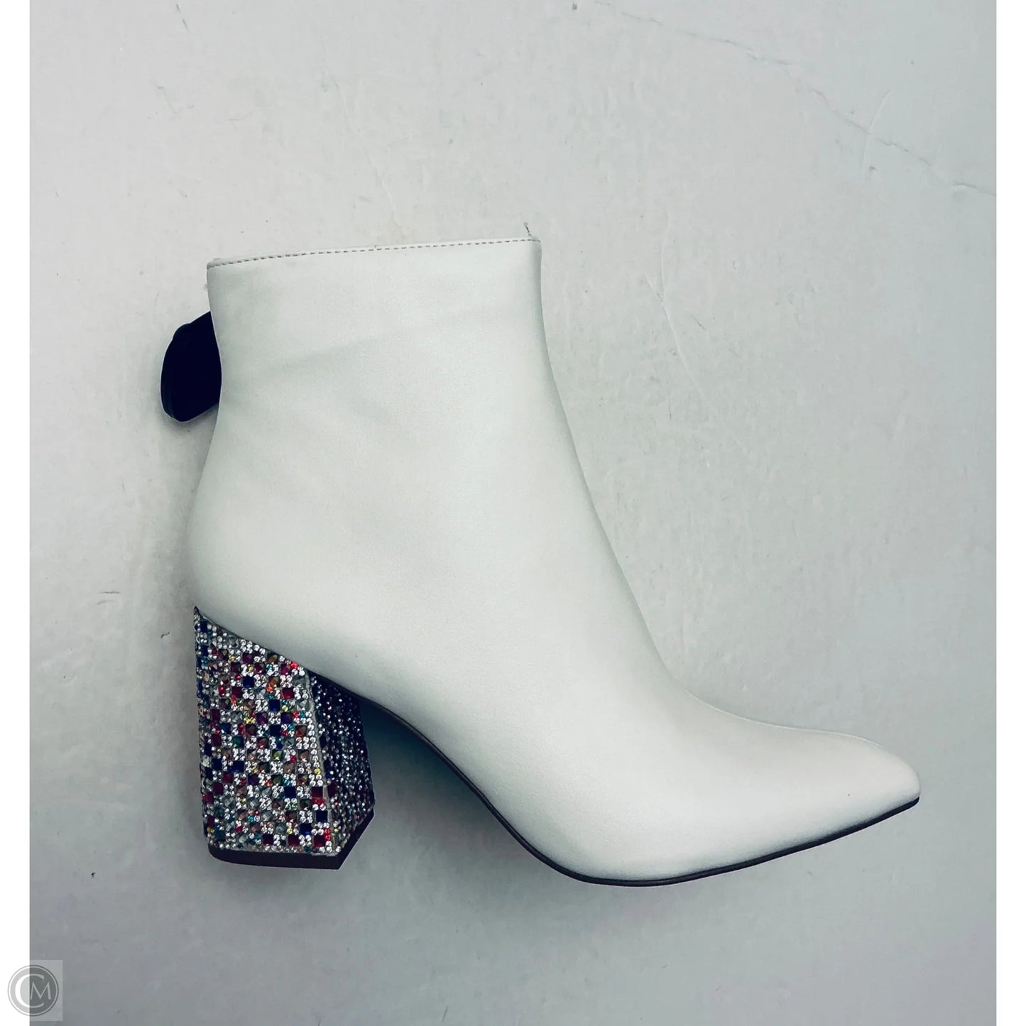 Boots Ankle Heels By Betsey Johnson In White, Size: 8
